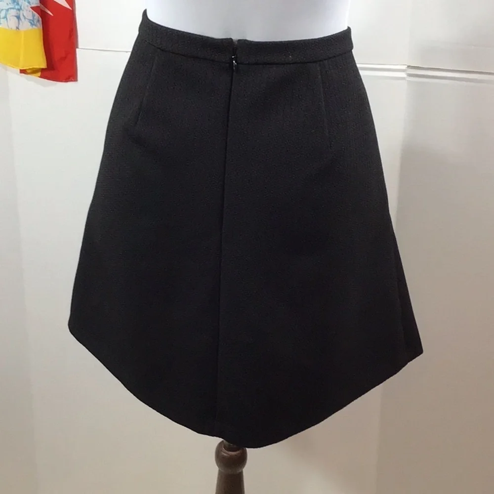 Madewell black jacquard pleated skirt 14